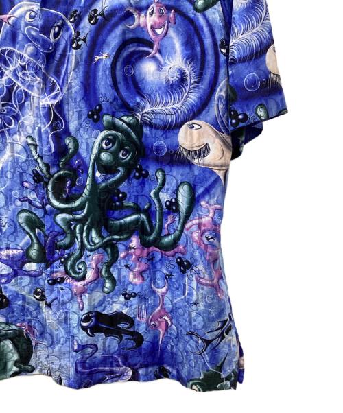 Christian Dior（クリスチャン ディオール）Christian Dior (クリスチャン ディオール) Kenny Scharf (ケニー・シャーフ) オブリークキャラクター総柄半袖シャツ ブルー サイズ:37の古着・服飾アイテム