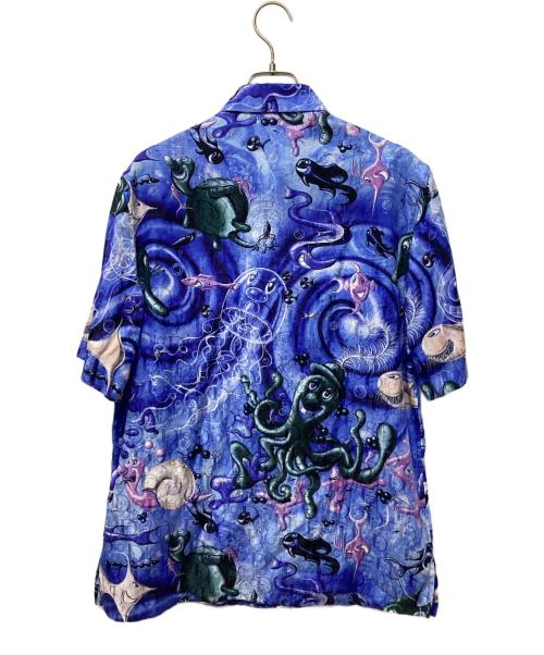 Christian Dior（クリスチャン ディオール）Christian Dior (クリスチャン ディオール) Kenny Scharf (ケニー・シャーフ) オブリークキャラクター総柄半袖シャツ ブルー サイズ:37の古着・服飾アイテム