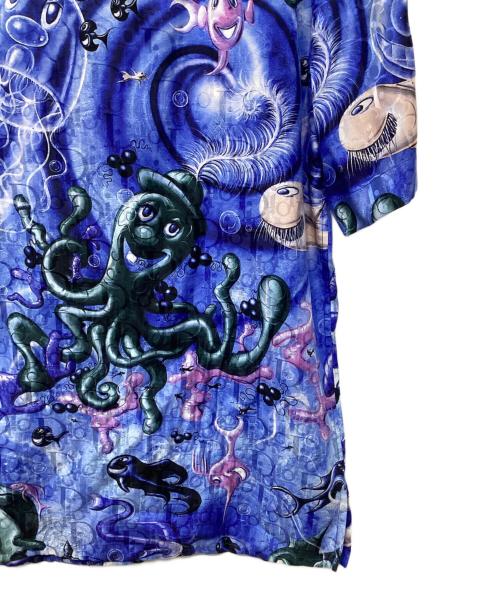 Christian Dior（クリスチャン ディオール）Christian Dior (クリスチャン ディオール) Kenny Scharf (ケニー・シャーフ) オブリークキャラクター総柄半袖シャツ ブルー サイズ:37の古着・服飾アイテム