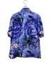 中古・古着 Christian Dior (クリスチャン ディオール) Kenny Scharf (ケニー・シャーフ) オブリークキャラクター総柄半袖シャツ ブルー サイズ:37：70000円