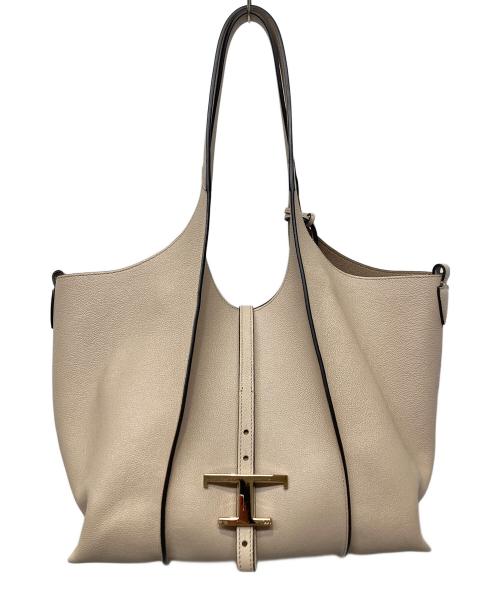 TOD'S（トッズ）TOD'S (トッズ) Tタイムレス ショッピングバッグ ピンクベージュの古着・服飾アイテム