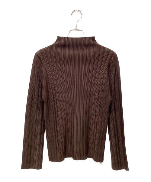 PLEATS PLEASE（プリーツプリーズ）PLEATS PLEASE (プリーツプリーズ) ハイネックカットソー ブラウン サイズ:3の古着・服飾アイテム