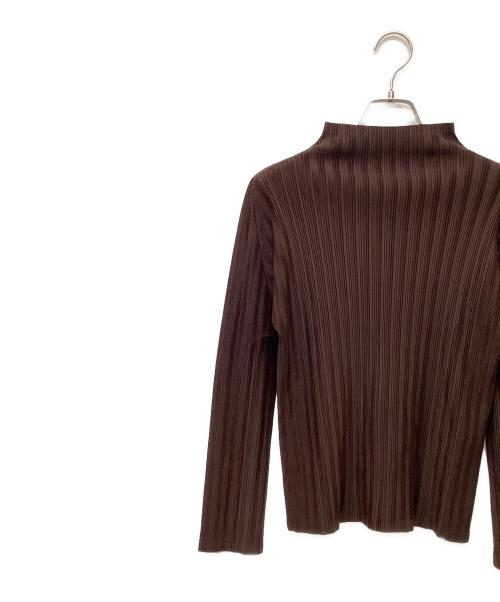 PLEATS PLEASE（プリーツプリーズ）PLEATS PLEASE (プリーツプリーズ) ハイネックカットソー ブラウン サイズ:3の古着・服飾アイテム