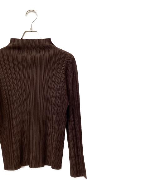 PLEATS PLEASE（プリーツプリーズ）PLEATS PLEASE (プリーツプリーズ) ハイネックカットソー ブラウン サイズ:3の古着・服飾アイテム