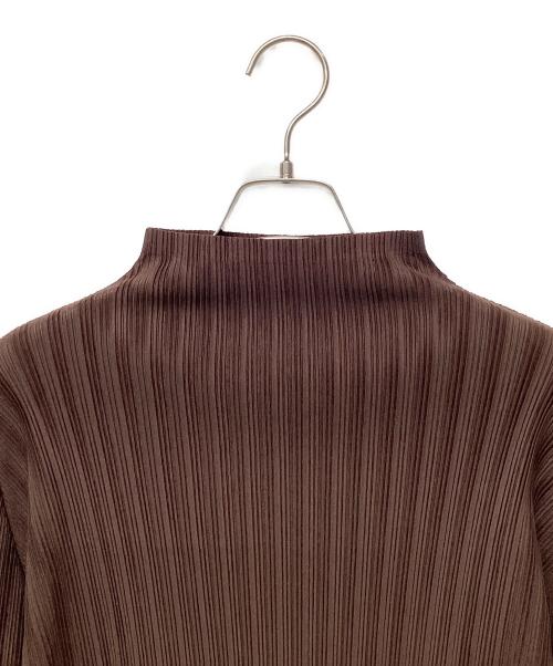 PLEATS PLEASE（プリーツプリーズ）PLEATS PLEASE (プリーツプリーズ) ハイネックカットソー ブラウン サイズ:3の古着・服飾アイテム