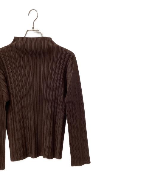 PLEATS PLEASE（プリーツプリーズ）PLEATS PLEASE (プリーツプリーズ) ハイネックカットソー ブラウン サイズ:3の古着・服飾アイテム