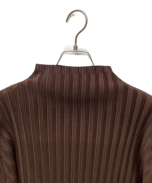 PLEATS PLEASE（プリーツプリーズ）PLEATS PLEASE (プリーツプリーズ) ハイネックカットソー ブラウン サイズ:3の古着・服飾アイテム
