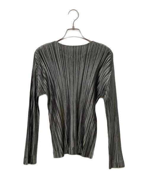 PLEATS PLEASE（プリーツプリーズ）PLEATS PLEASE (プリーツプリーズ) 長袖カットソー グレー サイズ:4の古着・服飾アイテム