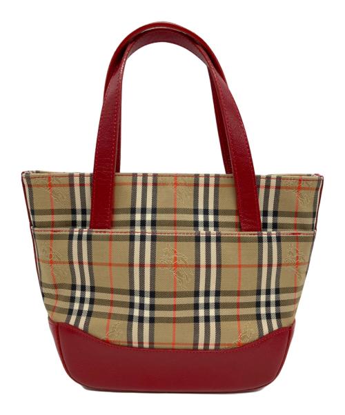 BURBERRY（バーバリー）BURBERRY (バーバリー) ハンドバッグ レッドの古着・服飾アイテム