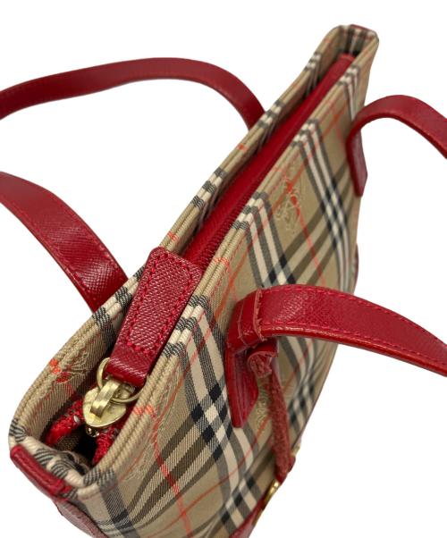 BURBERRY（バーバリー）BURBERRY (バーバリー) ハンドバッグ レッドの古着・服飾アイテム
