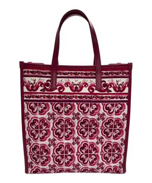 DOLCE & GABBANA（ドルチェ＆ガッバーナ）DOLCE & GABBANA (ドルチェ＆ガッバーナ) ロゴプレート トートバッグ ショッキングピンクの古着・服飾アイテム