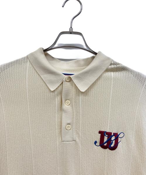 KITH×wilson（キス×ウィルソン）KITH×wilson (キス×ウィルソン) ニットポロシャツ ベージュ サイズ:Lの古着・服飾アイテム