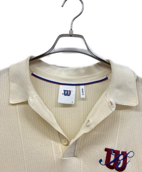 KITH×wilson（キス×ウィルソン）KITH×wilson (キス×ウィルソン) ニットポロシャツ ベージュ サイズ:Lの古着・服飾アイテム