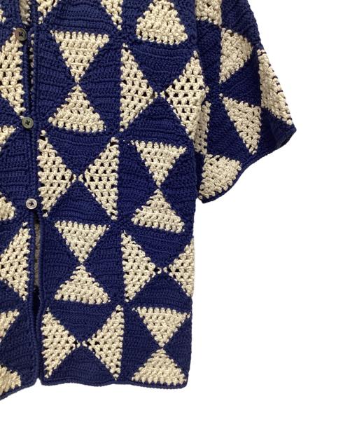 6(ROKU) BEAUTY&YOUTH（ロク ビューティーアンドユース）6(ROKU) BEAUTY&YOUTH (ロク ビューティーアンドユース) 半袖シャツ ホワイト×ブルー サイズ:記載なしの古着・服飾アイテム