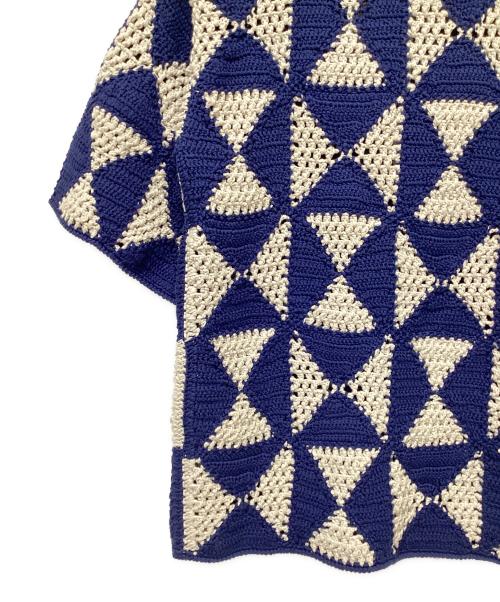 6(ROKU) BEAUTY&YOUTH（ロク ビューティーアンドユース）6(ROKU) BEAUTY&YOUTH (ロク ビューティーアンドユース) 半袖シャツ ホワイト×ブルー サイズ:記載なしの古着・服飾アイテム