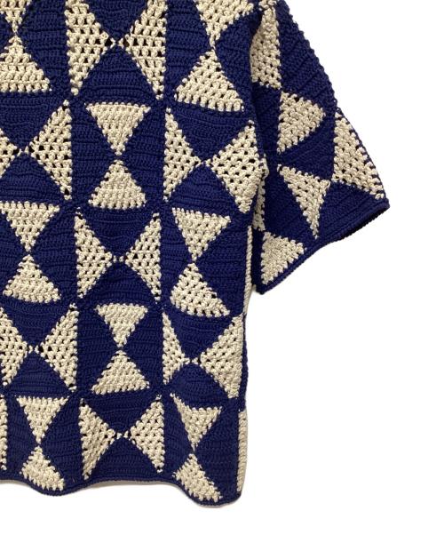 6(ROKU) BEAUTY&YOUTH（ロク ビューティーアンドユース）6(ROKU) BEAUTY&YOUTH (ロク ビューティーアンドユース) 半袖シャツ ホワイト×ブルー サイズ:記載なしの古着・服飾アイテム