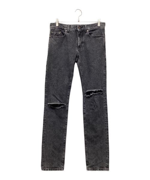 Saint Laurent Paris（サンローランパリ）Saint Laurent Paris (サンローランパリ) ダメージ加工デニムパンツ ブラック サイズ:30の古着・服飾アイテム