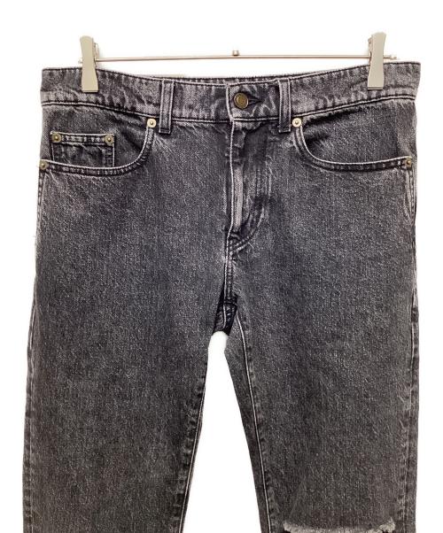 Saint Laurent Paris（サンローランパリ）Saint Laurent Paris (サンローランパリ) ダメージ加工デニムパンツ ブラック サイズ:30の古着・服飾アイテム