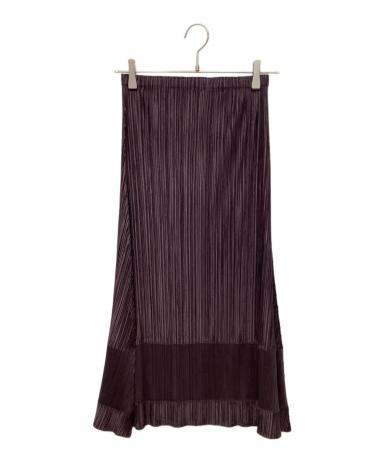 美品✨PLEATS PLEASE プリーツ　膝下スカート　バイカラー　黒　紫 中古・古着通販】PLEATS PLEASE (プリーツプリーズ) バイカラー切替