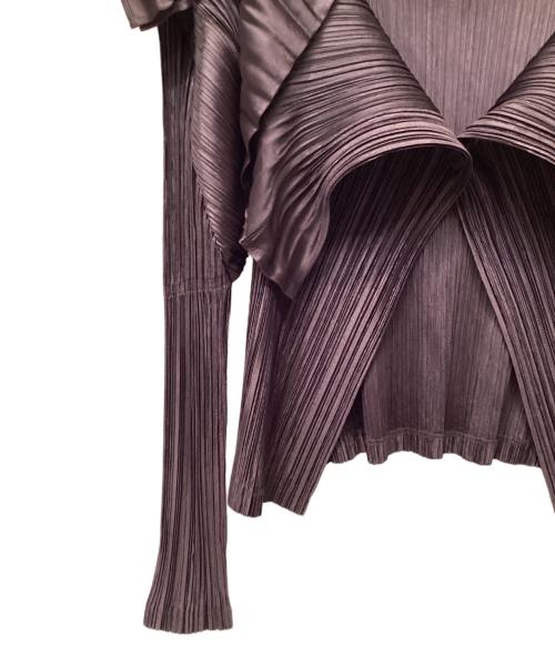 PLEATS PLEASE（プリーツプリーズ）PLEATS PLEASE (プリーツプリーズ) 長袖カーディガン ブラウン サイズ:3の古着・服飾アイテム