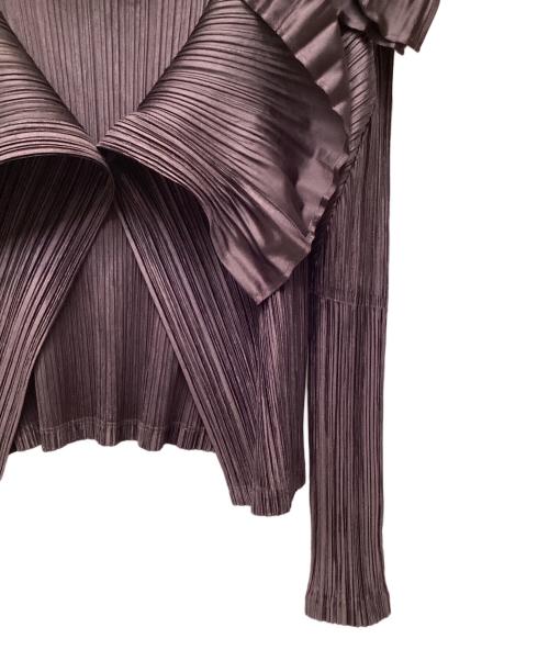 PLEATS PLEASE（プリーツプリーズ）PLEATS PLEASE (プリーツプリーズ) 長袖カーディガン ブラウン サイズ:3の古着・服飾アイテム
