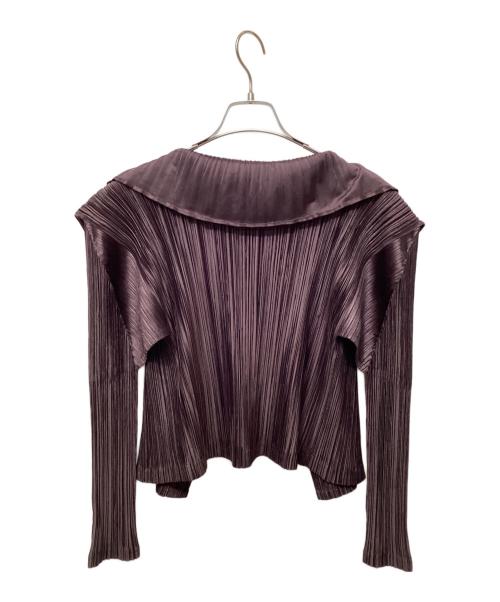 PLEATS PLEASE（プリーツプリーズ）PLEATS PLEASE (プリーツプリーズ) 長袖カーディガン ブラウン サイズ:3の古着・服飾アイテム