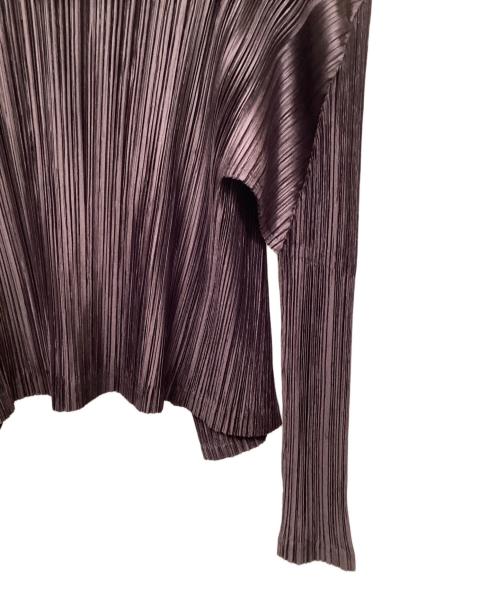 PLEATS PLEASE（プリーツプリーズ）PLEATS PLEASE (プリーツプリーズ) 長袖カーディガン ブラウン サイズ:3の古着・服飾アイテム