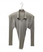 PLEATS PLEASEプリーツプリーズ）の古着「プルオーバーブラウス」｜グレー