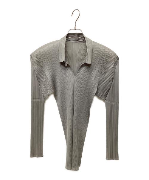 PLEATS PLEASE（プリーツプリーズ）PLEATS PLEASE (プリーツプリーズ) プルオーバーブラウス グレー サイズ:3の古着・服飾アイテム