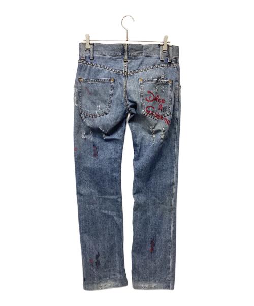 DOLCE & GABBANA（ドルチェ＆ガッバーナ）DOLCE & GABBANA (ドルチェ＆ガッバーナ) ダメージ加工デニムパンツ ブルー サイズ:44の古着・服飾アイテム