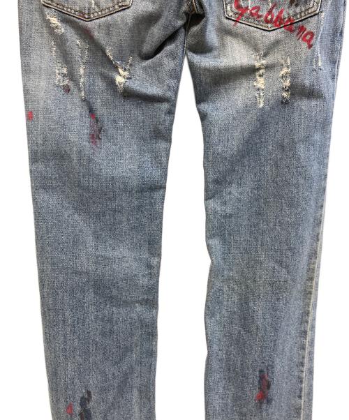 DOLCE & GABBANA（ドルチェ＆ガッバーナ）DOLCE & GABBANA (ドルチェ＆ガッバーナ) ダメージ加工デニムパンツ ブルー サイズ:44の古着・服飾アイテム