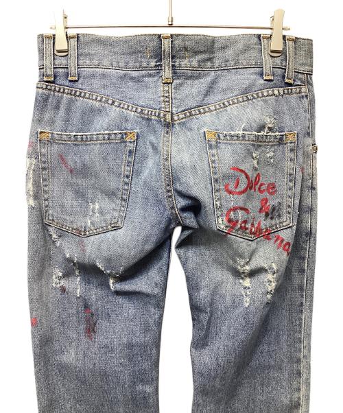 DOLCE & GABBANA（ドルチェ＆ガッバーナ）DOLCE & GABBANA (ドルチェ＆ガッバーナ) ダメージ加工デニムパンツ ブルー サイズ:44の古着・服飾アイテム