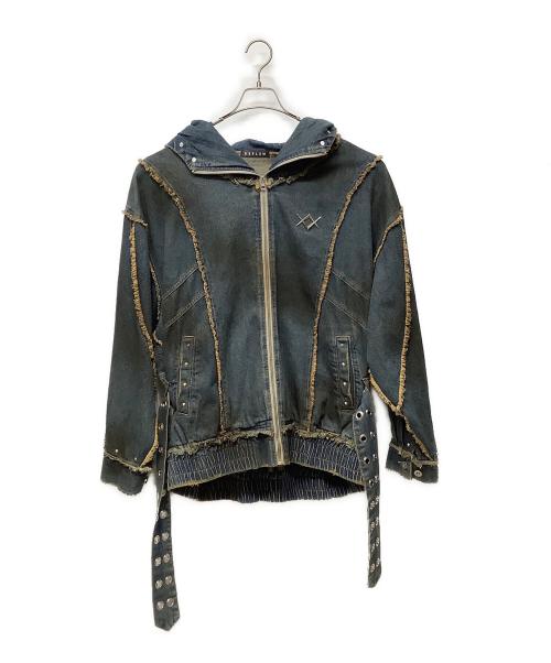 REFLEM（レフレム）REFLEM (レフレム) 顔料加工ハイネックデニムパーカー ブルー サイズ:Freeの古着・服飾アイテム