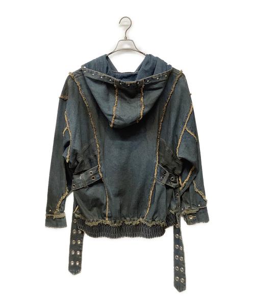 REFLEM（レフレム）REFLEM (レフレム) 顔料加工ハイネックデニムパーカー ブルー サイズ:Freeの古着・服飾アイテム