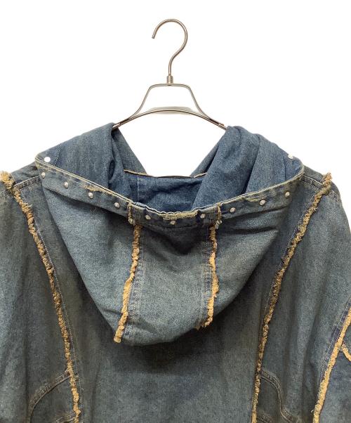 REFLEM（レフレム）REFLEM (レフレム) 顔料加工ハイネックデニムパーカー ブルー サイズ:Freeの古着・服飾アイテム