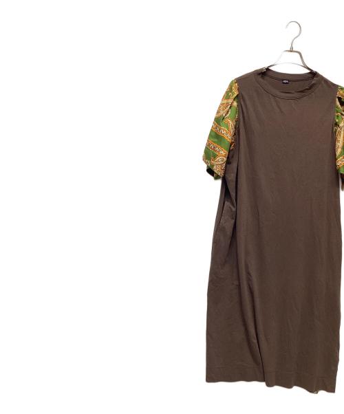 45R（フォーティファイブ・アール）45R (フォーティファイブ・アール) 半袖ワンピース ブラウン サイズ:Freeの古着・服飾アイテム