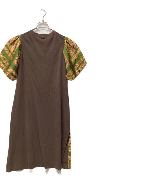 45R（フォーティファイブ・アール）45R (フォーティファイブ・アール) 半袖ワンピース ブラウン サイズ:Freeの古着・服飾アイテム
