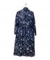 中古・古着 45R (フォーティファイブ・アール) 長袖ワンピース　甘平ホウセンカプリントくしゅくしゅドレス ネイビー サイズ:Free：32000円