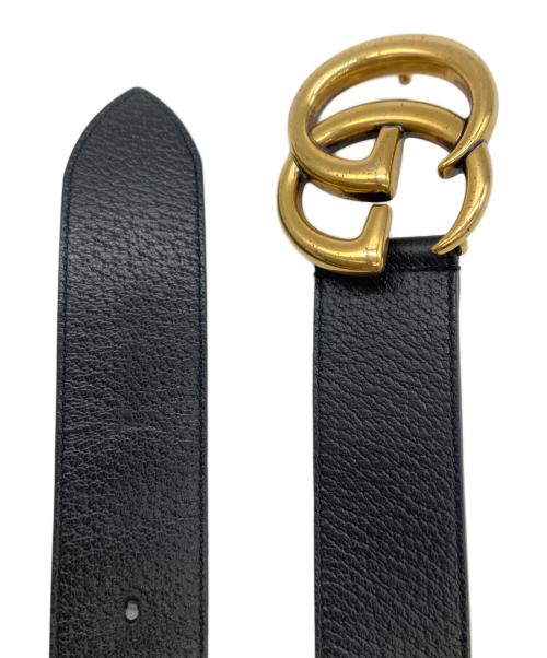 GUCCI（グッチ）GUCCI (グッチ) ダブルGバックルレザーベルト ブラックの古着・服飾アイテム