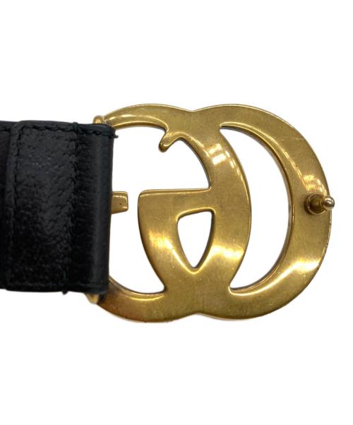 GUCCI（グッチ）GUCCI (グッチ) ダブルGバックルレザーベルト ブラックの古着・服飾アイテム