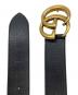 GUCCI (グッチ) ダブルGバックルレザーベルト ブラック：30000円