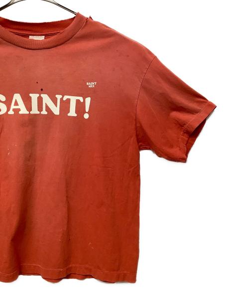 SAINT MICHAEL（セントマイケル）SAINT MICHAEL (セントマイケル) ヴィンテージ加工プリントTシャツ レッド サイズ:XLの古着・服飾アイテム
