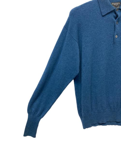 GUCCI（グッチ）GUCCI (グッチ) 薄手ニット ブルー サイズ:Mの古着・服飾アイテム