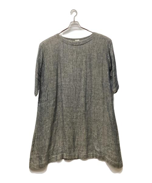 45rpm（45アールピーエム）45rpm (45アールピーエム) 二重織リネンの馬比古ドレス ブルーの古着・服飾アイテム