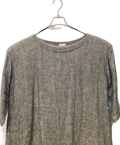 45rpm（45アールピーエム）45rpm (45アールピーエム) 二重織リネンの馬比古ドレス ブルーの古着・服飾アイテム