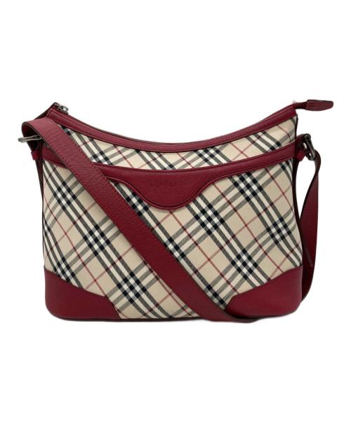 BURBERRY（バーバリー）BURBERRY (バーバリー) ショルダーバッグ レッド×ベージュの古着・服飾アイテム