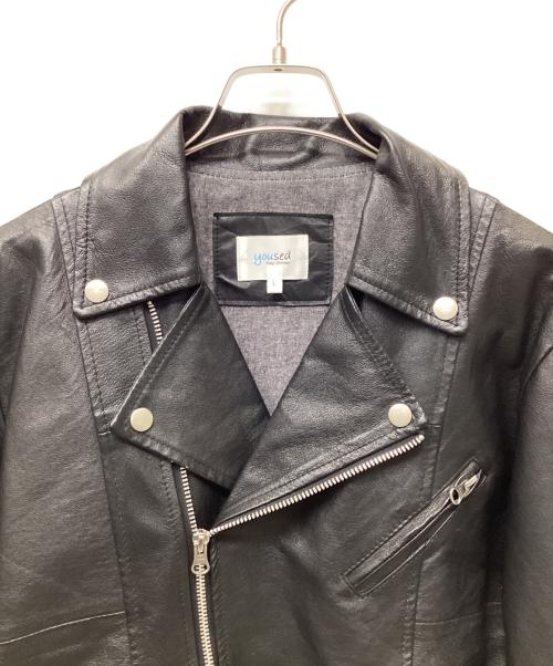 yoused（ユーズド）yoused (ユーズド) レザーライダースジャケット ブラック サイズ:Lの古着・服飾アイテム