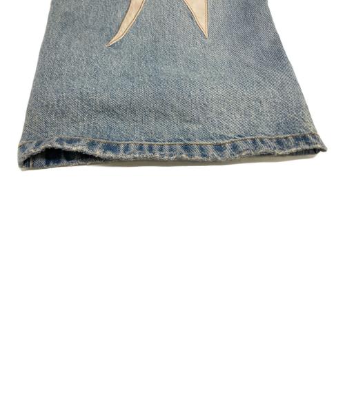 SUPPLIER（サプライヤー）SUPPLIER (サプライヤー) Tribal Leather Patch Baggy Denim インディゴ サイズ:Ｌの古着・服飾アイテム