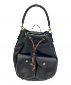 Herzヘルツ）の古着「まんぷくショルダー 2WAYバッグ ブラック  ストラップ付」｜ブラック