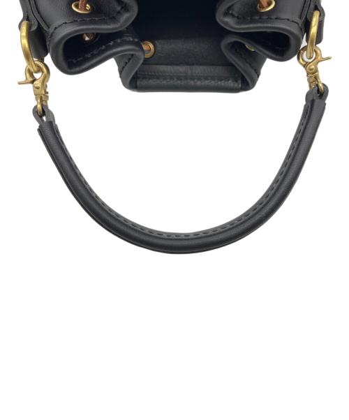 Herz（ヘルツ）Herz (ヘルツ) まんぷくショルダー 2WAYバッグ ブラック  ストラップ付 ブラックの古着・服飾アイテム